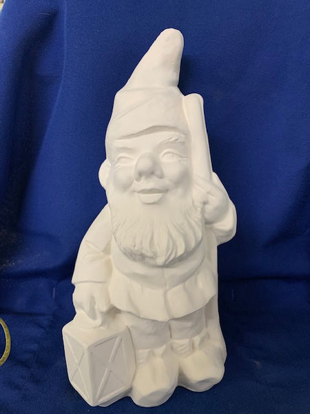 Garden Elf Gnome Holding Lantern