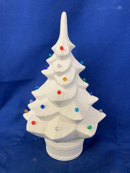 "John's Christmas Tree - 11" Ceramic Bisque, Ready to Paint, Made in USA"
