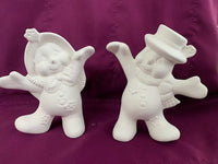 Snowflake Snowmen DANCING SNOW COUPLE