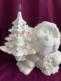 Large Abominable Snowman with Wreath