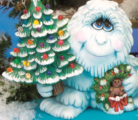 Large Abominable Snowman with Wreath