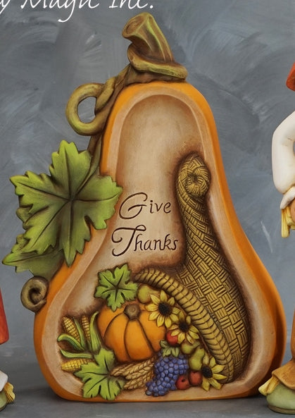 Give Thanks Cornucopia Gourd
