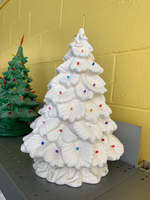 "Nowell - Large Sierra Spruce Ceramic Bisque Christmas Tree - 15" Tall with Tree & Base"