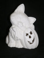 KITTEN WITH PUMPKIN LIGHT UP