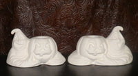 Ghost holding Pumpkin Candle Holder Set