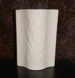 Unpainted Ceramic Bisque IRIS Vase Planter Flower Pot