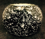 Hand Painted with Crystal Glazes Oval Bowl Flower Planter Pot Vase * Black & White