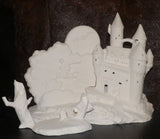 Dracula Carved Castle Light Up Halloween Scene