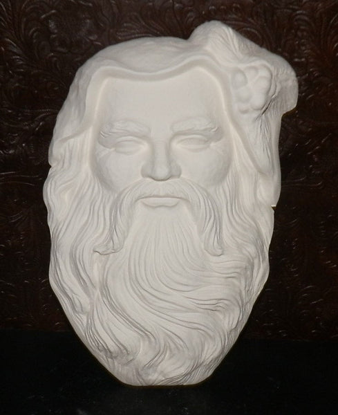 Santa Face Mask Wall Plaque or Wreath Insert 9 1/2" Tall