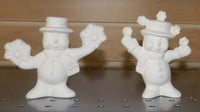 Set of 2 Snowman Dancing Snowmen with Snowflakes