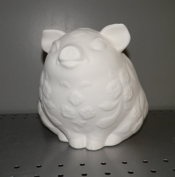 Large Pig Piggy Bank with Flowers with Stopper