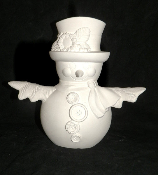 9.5 Snowman Couple, Mr & Mrs Frosty Paintable Bisque for Snowmen