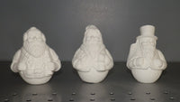 Set of 3 Roly Poly Santa Claus Christmas