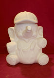 ELEPHANT in Overalls w/ Baseball Hat Cookie Jar Canister