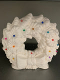 Christmas Wreath with Bow & Lights