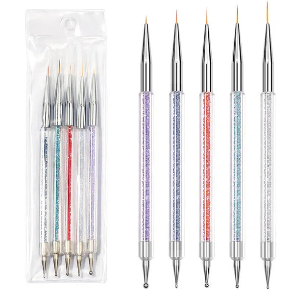 Dual-Ended Nail Art Dotting Pen Kit (5pcs)