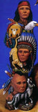 Native American Totem Pole Eagle & Wolf